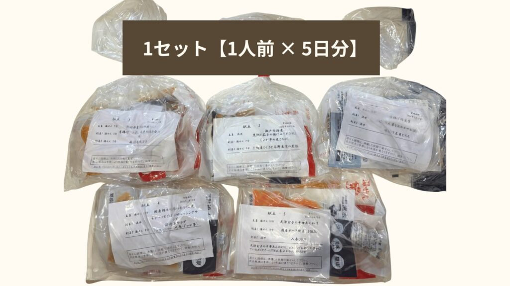 わんまいる1人前のセットが写っている